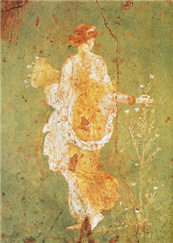 그림 1. 꽃을 따는 처녀, 폼페이벽화, AD.50-60.