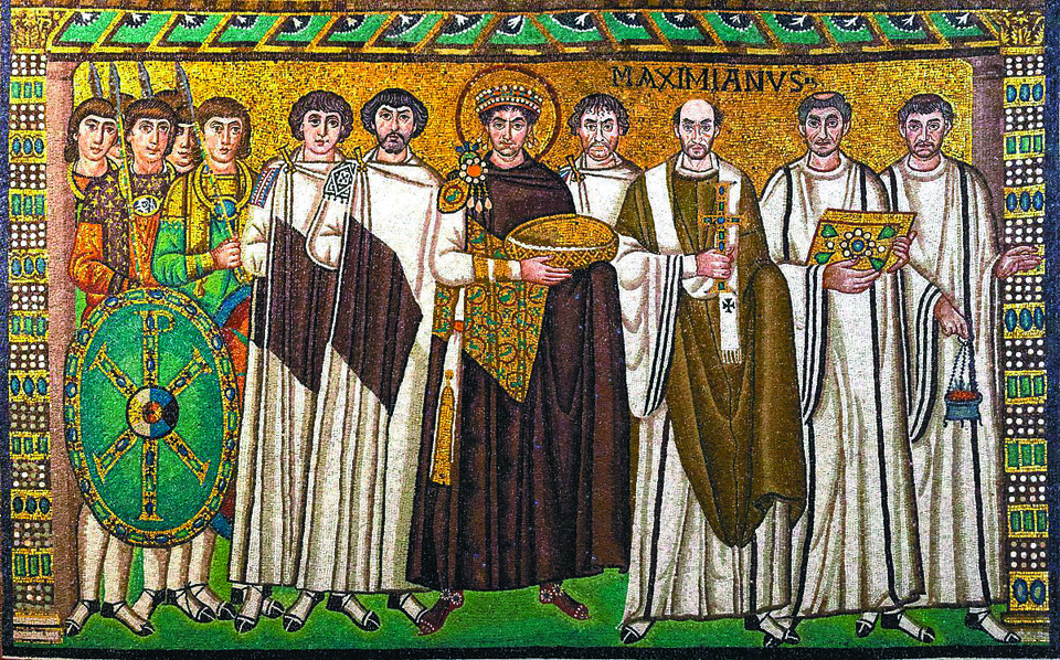 △종교가 정치가 된 6세기 미술, 유스티니아누스 황제와 그의 신하들