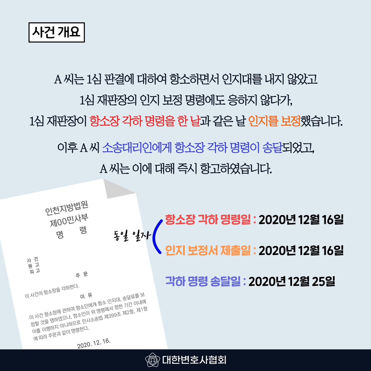 [대법원 판결] 각하 명령 나온 뒤 인지 보정? 대법 